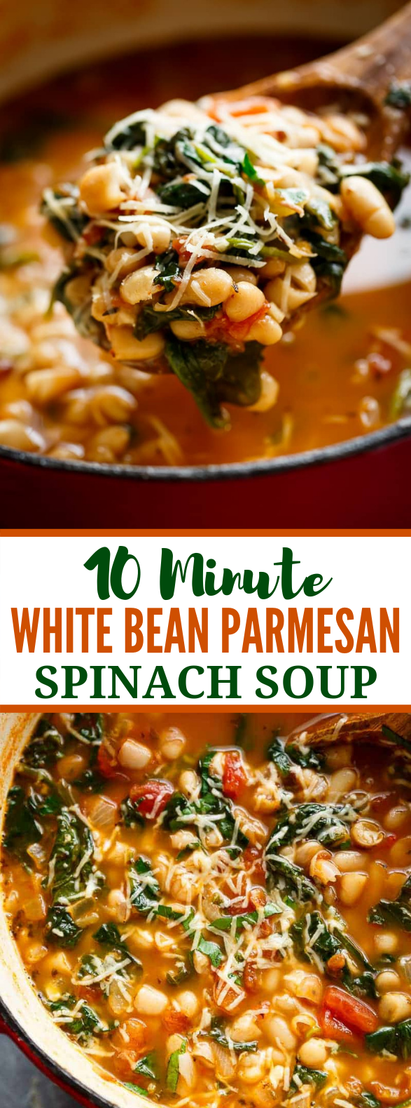 10-minute white bean soup with parmesan #vegetarian #soup