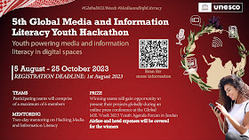 Poster The Fifth Global Media and Information Literacy Youth Hackathon is now open for registration The theme is Youth powering media and information literacy in digital spaces