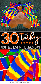 Easy DIY turkey crafts for your classroom, including FREE turkey activities, turkey headband, pattern block turkey, handprint turkey and many more Thanksgiving crafts and activities for kids!  You won’t want to miss the adorable popsicle stick turkey!