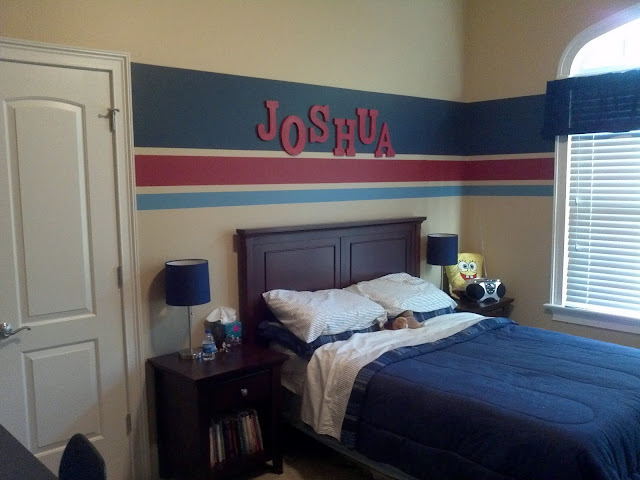 Eat Sleep Decorate Striped Walls Boys  Bedroom  FINISHED 