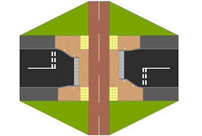 A plan drawing of the junction as explained in the main text.