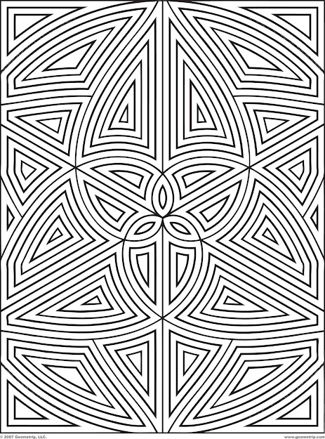 Difficult Geometric Design Coloring Pages  Rectangles Page  Of   Geometric Coloring Pagesfree Coloringadult 