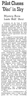 Pilot Chases 'Disc' in Sky (Gorman) – San Francisco Chronicle 10-1-1948