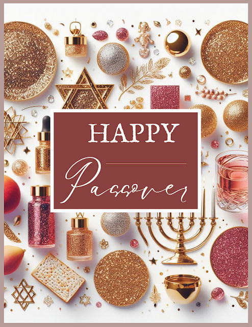 Free Passover Card Happy Pesach Printable Online Card | Aesthetic Luxury Purple Violet Lavender Star Of David Bronze Gold Glitter Modern Cool Cute Jewish Background Image Design
