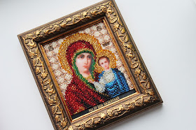 Икона Казанской Божьей Матери вышивка бисером Икона бисером