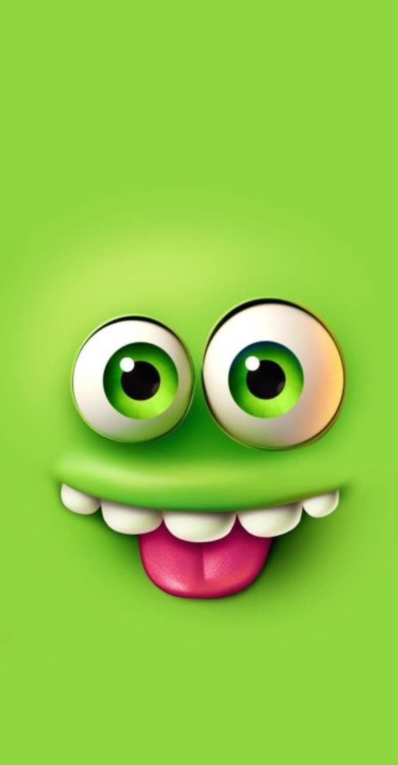 خلفية ايفون خضراء وجه مجنون مضحك بدقة عالية 4K