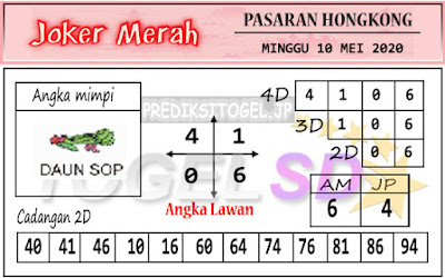 Prediksi Togel Joker Merah HK Minggu 10 Mei 2020