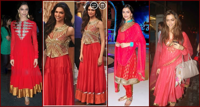 Deepika Padukone in Red Salwar Kameez, deepika red salwar suits, deepika in red outfits