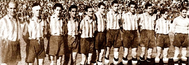 📸ATHLETIC-AVIACIÓN CLUB 📆28 abril 1940 ➡️Urquiri, Machín, Enrique, Germán, Gabilondo, Elícegui, Campos, Aparicio, Mesa, Juan Vázquez y Tabales. ATHLETIC AVIACIÓN CLUB 2 🆚 VALENCIA FOOTBALL CLUB 0 Domingo 28/04/1940. Campeonato de Liga de 1ª División, jornada 22. Madrid, campo de Vallecas: 25.000 espectadores. GOLES: ⚽1-0: 7’, Campos. ⚽2-0: 75’, Elicegui.