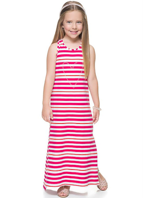 Vestido Longo Infantil Rosa Carinhoso