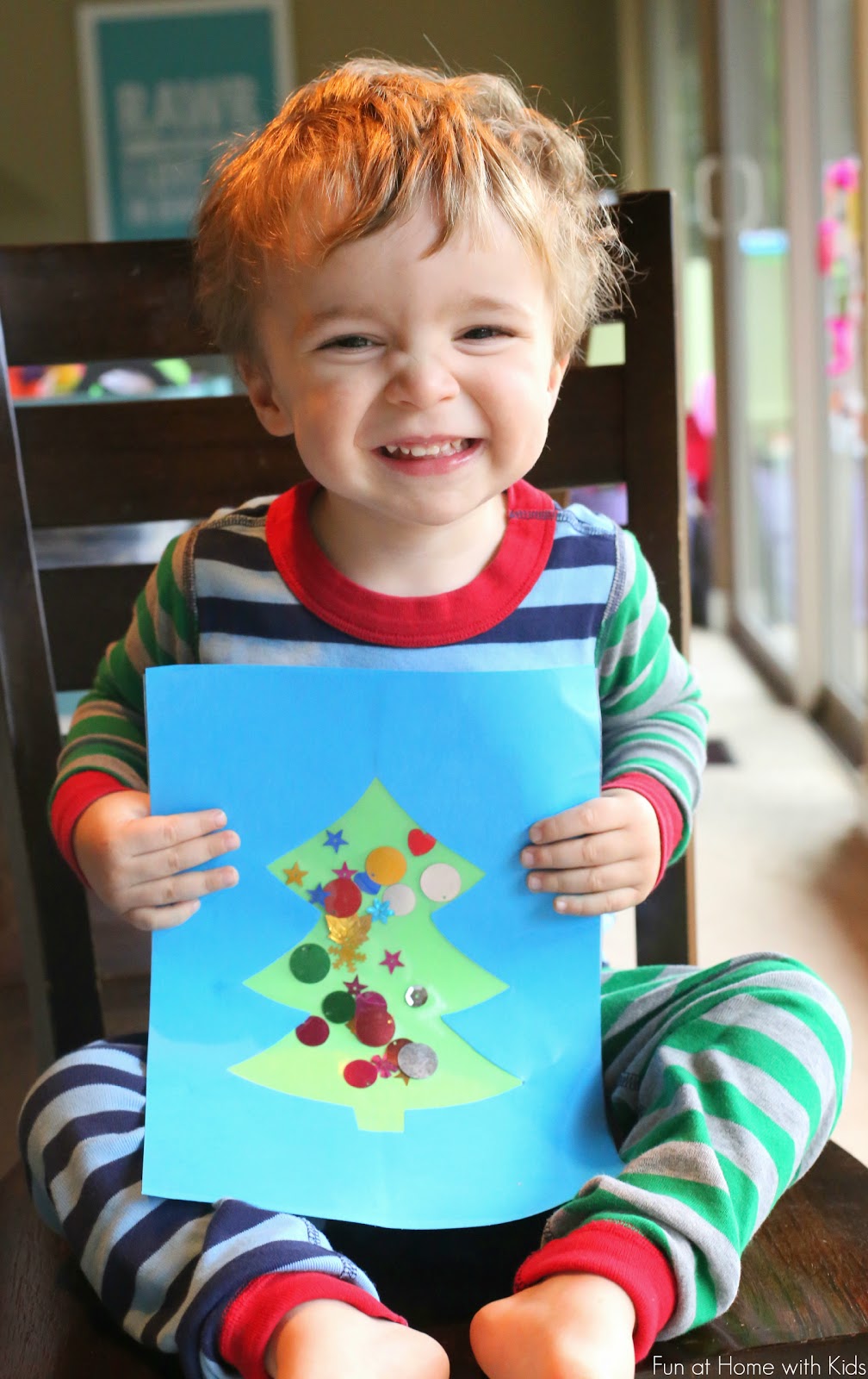  Easy  Winter Toddler  No Glue Christmas Tree Craft 