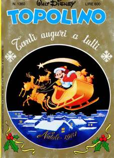 Topolino 1360 - 20 Dicembre 1981 | ISSN 1120-611X | CBR 215 dpi | Settimanale | Fumetti Classici | Universo Disney
Numero volumi : IN CORSO
Topolino apparve in Italia il 30 marzo 1930, quando sul n.13 del settimanale torinese Illustrazione del Popolo, diretto da Lorenzo Gigli, fu pubblicata la prima striscia disegnata da Ub Iwerks e intitolata Le avventure di Topolino nella giungla. Due anni dopo si ha il primo libro illustrato italiano con le sue immagini: Sua Altezza Reale il Principe Codarello e, poco più tardi, il 31 dicembre 1932, esce il primo numero di Topolino in formato giornale, edito da Nerbini.
Sulla falsariga del celebre Corriere dei Piccoli, anche Topolino si presentava ai lettori con periodicità settimanale e si apriva con una breve storia in cui le didascalie sono scritte in rima e realizzata da Giove Toppi, che divenne quindi il primo autore Disney italiano. Sul settimanale della Nerbini, comunque, trovano spazio soprattutto le strisce e le tavole realizzate da Floyd Gottfredson. In queste storie vengono anche introdotte delle didascalie in rima, scritte dal primo direttore della rivista, Paolo Lorenzini (detto Collodi Nipote in quanto nipote di Carlo Collodi), e viene anche assegnato il nome definitivo alla spalla di Topolino, ovvero quel Pippo un po' lunatico e un po' svampito che sui libri della Salani veniva ancora chiamato Medoro.
Nerbini non si era assicurato correttamente i diritti di pubblicazione: quando aveva varato la sua rivista, infatti, si era rivolto al Consorzio Cinematografico E.I.A., il distributore dei cortometraggi di Topolino, quando in realtà i diritti per le riviste erano stati dati in mano al giornalista Guglielmo Emanuel dallo stesso Disney. Per cui, per un paio di numeri, la testata passò da Topolino a Topo Lino, per poi riprendere la nota testata con il n.7. Il Topolino Giornale era formato da otto pagine e non conteneva solo storie a fumetti Disney ma anche storie non-Disney che anzi erano di solito la maggioranza delle storie presenti in un numero.
Il numero 137 del Topolino Giornale, dell'11 agosto 1935, segna il passaggio di consegne da Nerbini alla Mondadori. Il fascismo, tuttavia, causò dei problemi al giornale. Dal 1938, il Min.Cul.Pop. (Ministero della Cultura Popolare) impone alla stampa di non editare più i protagonisti del fumetto popolare americano. Il solo Topolino è risparmiato, e così il suo logo e il suo personaggio possono continuare ad esistere nelle edicole italiane, ma in piena seconda guerra mondiale, a partire dal n.476 del 27 gennaio 1942, anche il settimanale è costretto a cedere alle restrizioni. Lo sostituisce Tuffolino, un ragazzetto dalle medesime caratteristiche fisiche, disegnato dal grande illustratore Pierlorenzo De Vita. Con la fine del fascismo, le avventure di Topolino poterono di nuovo essere pubblicate.
Alla fine degli anni quaranta, però, i giornali a fumetti che pubblicavano storie a puntate di non più di due tavole ad episodio erano irrimediabilmente in crisi, e così lo stesso Topolino, le cui vendite erano di gran lunga calate rispetto al periodo d'oro. Mondadori, però, non poteva rinunciare alla rivista da edicola per non perdere i ricchi diritti delle pubblicazioni da libreria, così decise un doloroso ma necessario cambio di formato e periodicità. Nel 1949 nasce così il periodico a fumetti Topolino formato libretto, all'inizio con cadenza mensile, quindi quindicinale e, infine, settimanale, fino a giungere a oggi al suo sessantesimo anniversario e con oltre 3000 numeri usciti, ricchi di storie tra le più famose, con autori da Carl Barks a Romano Scarpa, da Floyd Gottfredson a Giovan Battista Carpi e così via.