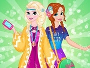 Anna y Elsa son bastante famosas en Internet y tienen su propia página de moda en Facebook conocidas como las hermanas de Frozen. Ellas han invitado a todos sus fans para ayudarlas a elegir ropa nueva para la primavera. Los mejores diseños serán publicados en su página por lo que tu opinión es muy importante y puedes crear la apariencia que lucirán las Hermanas de Frozen. Comienza con su maquillaje y luego elige la ropa que más te guste. 