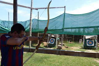 Tiro con arco, parque Deltaventur.