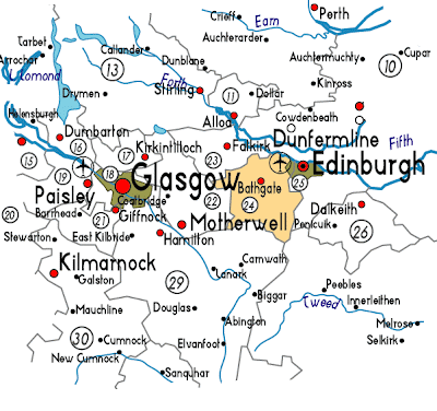 Map of West Lothian Province Area