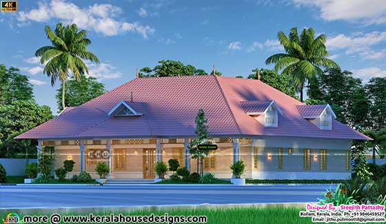 A Stunning 3 Bedroom Kerala Traditional House
