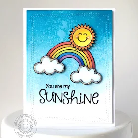 Sunny Studio Stamps: You Are My Sunshine Rainbow Card by Audrey Tokach (using Rain or Shine & Sunny Sentiments)