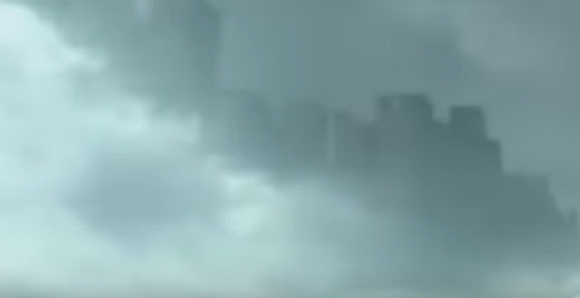 Floating city in the clouds: Fake or fata morgana? Photo taken from CNN Youtube Channel