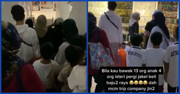 Manjakan 4 Istri Serta 13 Anaknya Belanja ke Mal Jelang Lebaran, Keluarga Pria Ini Bak Rombongan Pegawai Satu Kantor sampai Jadi Sorotan, Intip Potret Bahagianya