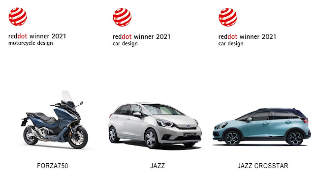 Τα Honda Jazz e:HEV, Jazz Crosstar & Forza 750 κέρδισαν επάξια στον διαγωνισμό RED DOT Awards 2021!