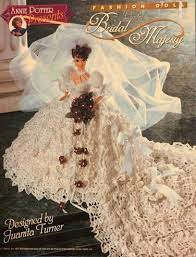 vestido de noiva de croche para Barbie