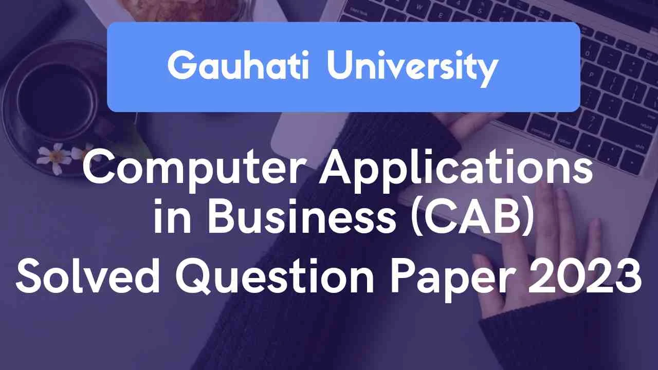 Gauahti University BCom 3rd Sem Computer Applications in Business Solved Question Paper 2023 PDF