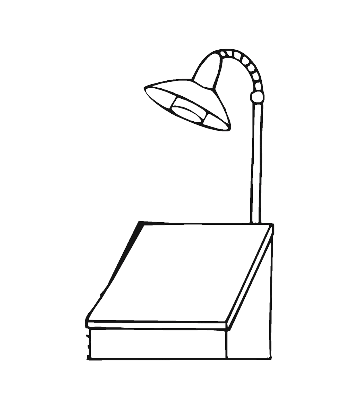 Gambar Lampu & Meja Belajar Untuk Diwarnai Anak Anak