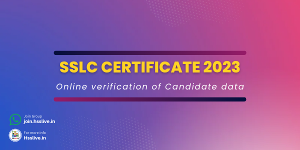 Online Verification of Candidate Data in SSLC Certificate