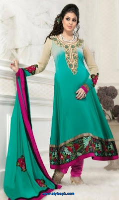 Latest Anarkali Frocks Party Wear Designs 2013 For Girls