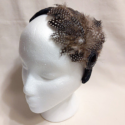 Handmade feather headband