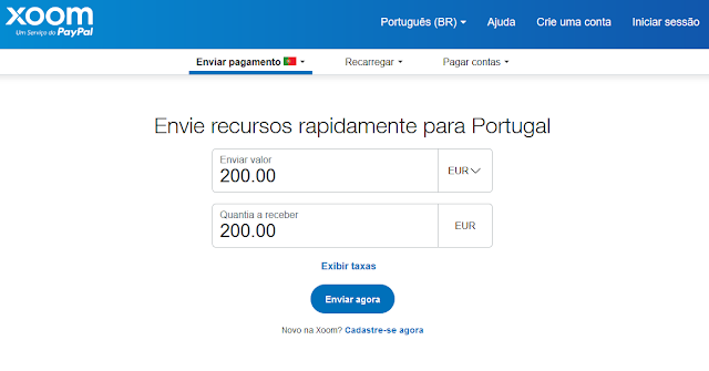 Xoom (Paypal) chega a Portugal