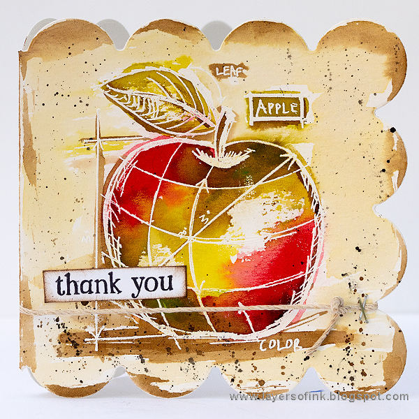 Layers of ink - Blueprint Watercolor Apple Cards Tutorial by Anna-Karin Evaldsson