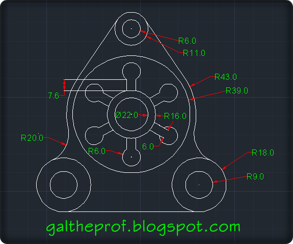 Gambar Latihan AutoCAD 2 Dimensi level Medium