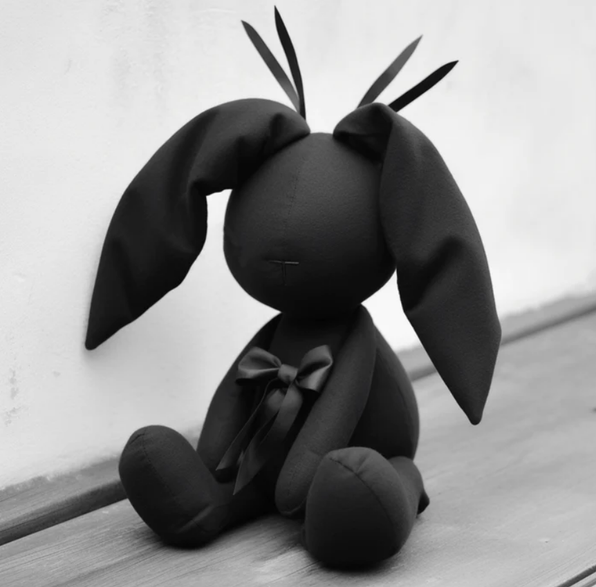 CREEPY BUNNY PLUSH Toy K Rabbit Doll Gothic Stuffed Animal Rabbit