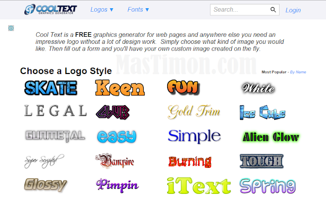 Buat logo dan tulisan online dengan cooltext yang cantik 