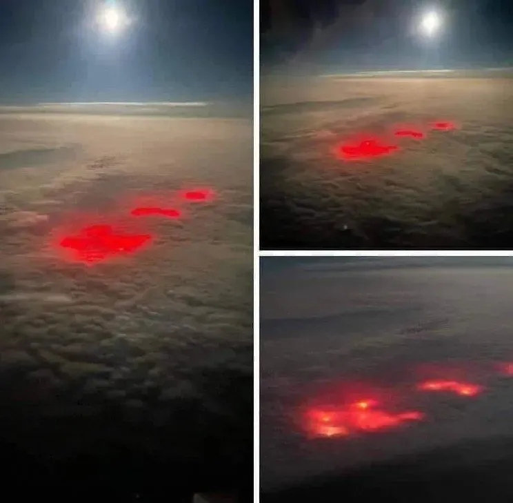 A pilot saw a mysterious red glow over the Atlantic Ocean