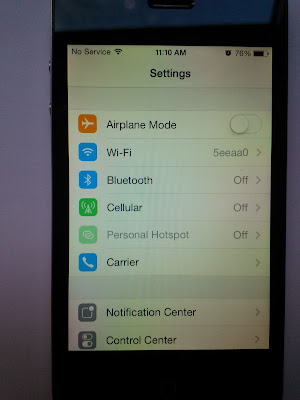 iPhone 4, iOS 7 Settings