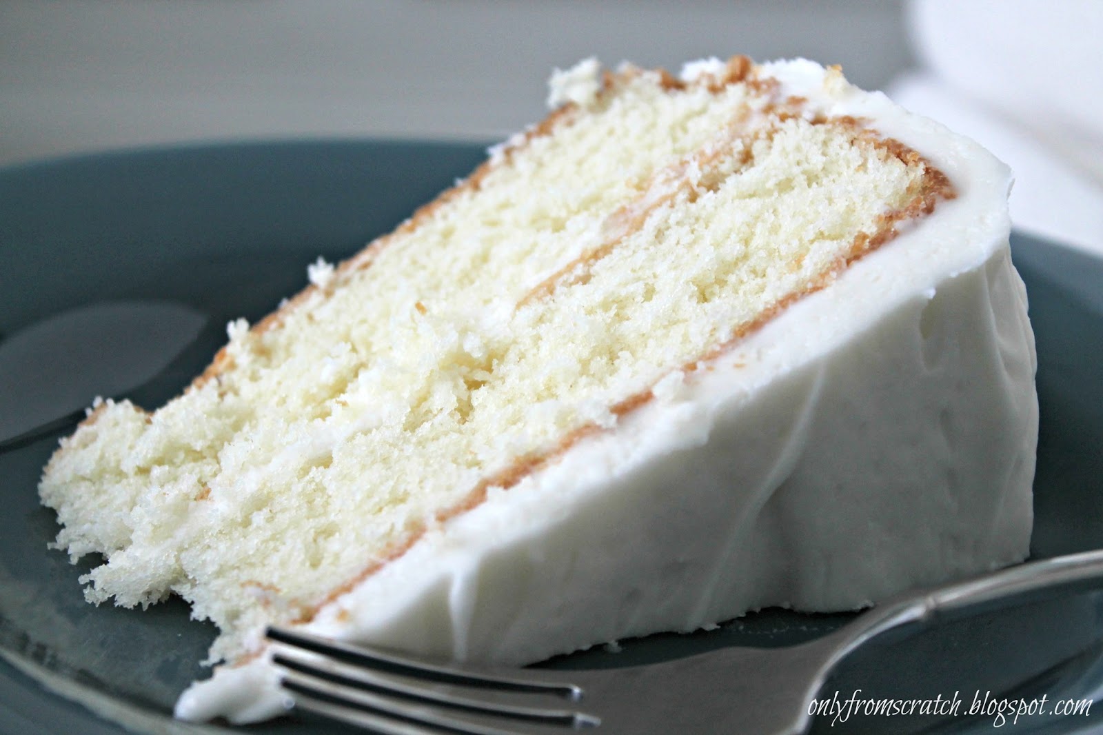 Only From Scratch: Simple Layer Cake with Vanilla Frosting ...