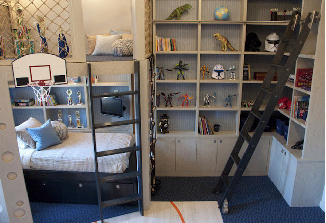 Kids rooms, contemporary style design of climbing wall for boys-5