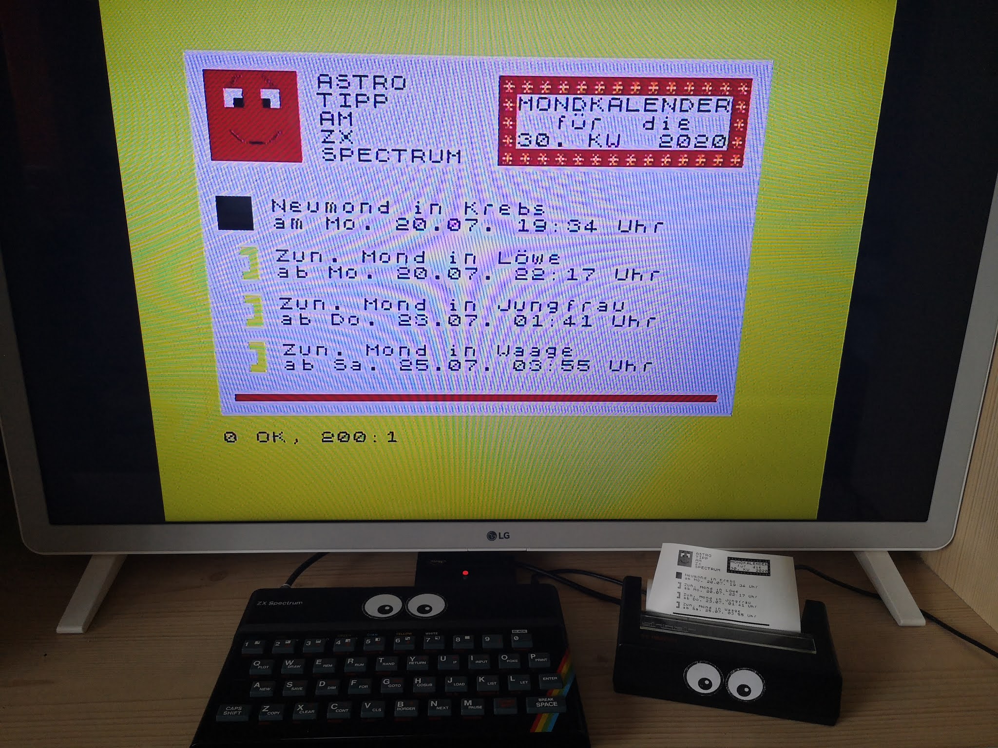 Mondkalender am ZX Spectrum und ZX Printer