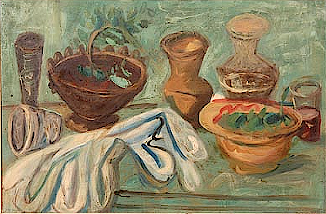 Pierre Tal Coat (1905-1985) Nature morte aux deux saladiers Collection privée