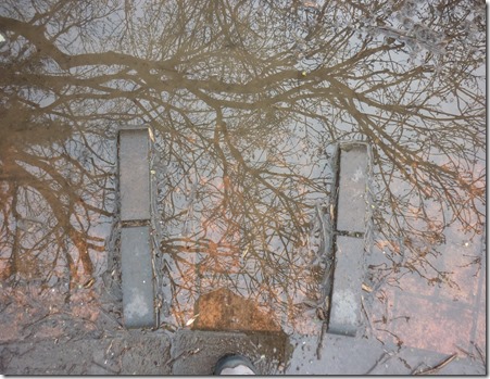 5 had to balance on the bracing bricks as flooded