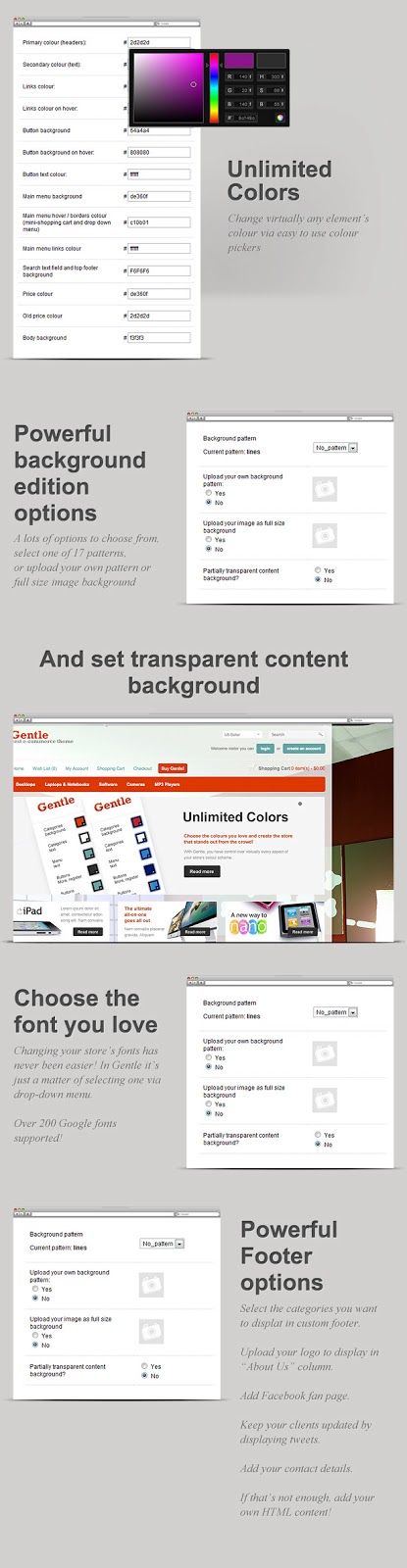 Gentle Premium Opencart theme description