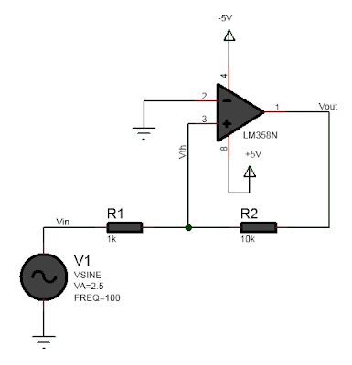 non-inverting schmitt trigger circuit diagram