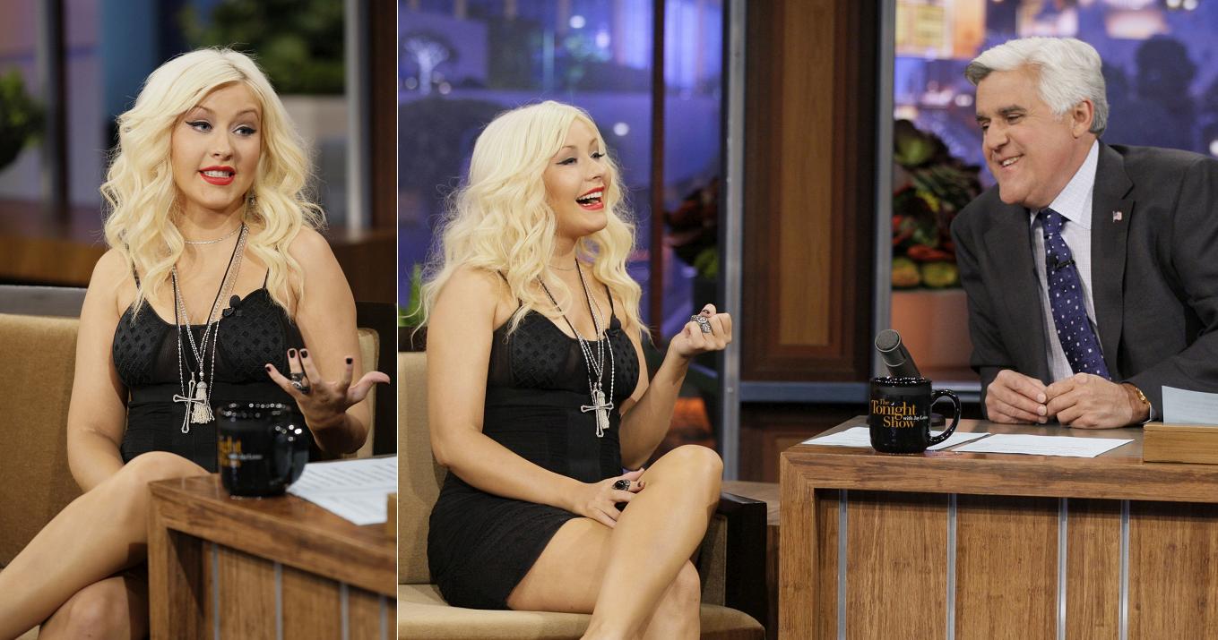 Christina Aguilera on the Tonight Show with Jay Leno in Los Angeles