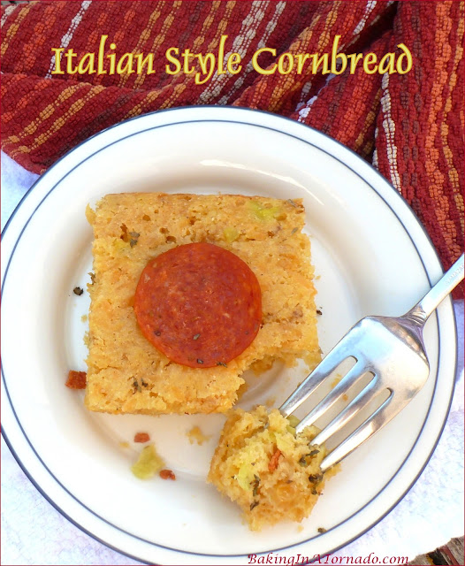 Italian Style Cornbread | recipe developed by www.BakingInATornado.com | #recipe #dinner