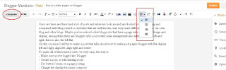 how to center pages on blogger