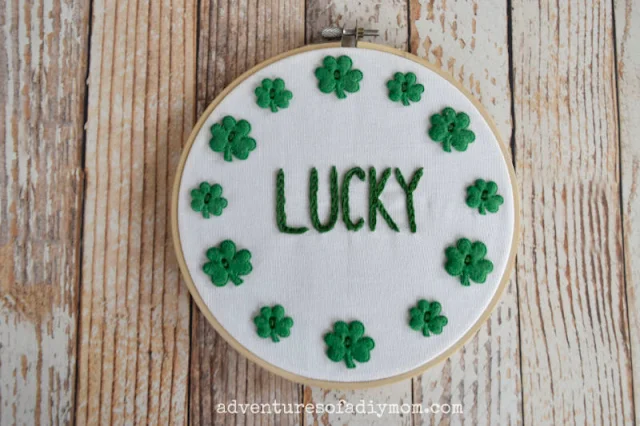 Easy Embroidery for St. Patty's Day