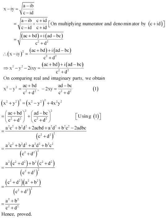 Solutions Class 11 Maths Chapter-5 (Complex Numbers and Quadratic Equations)Miscellaneous Exercise