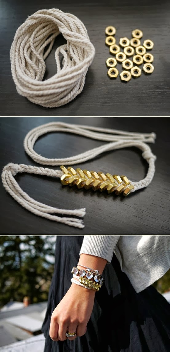 Diy braided hex nut bracelet 